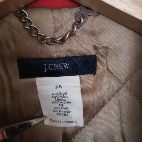 J. Crew Burnt Orange Red Wool Trench Coat - Picture 4 of 16